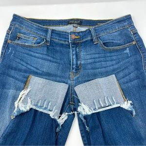 Judy Blue Women’s Jeans Cuffed Distressed Straight Leg Skinny Fit Sz. 15/32